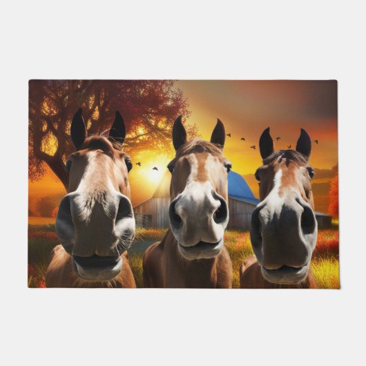 Paillasson Chevaux drôle (Devant)