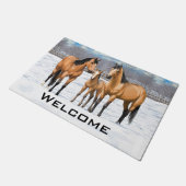 Paillasson Chevaux En Peau De Bouche En Neige (Incliné)