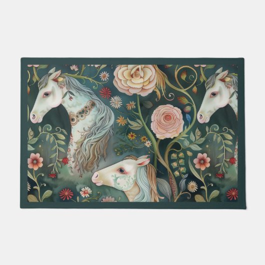 Paillasson Chevaux peints Floral (Devant)