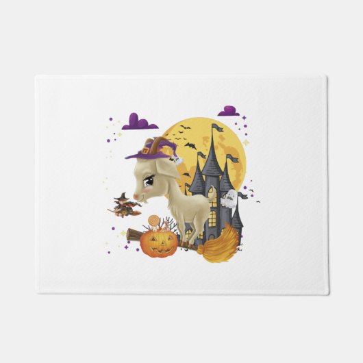 Paillasson Chèvre Sorcière Citrouille Halloween Costume (Devant)