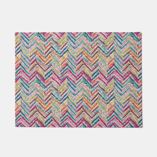 Paillasson chevron de couleur néon chic (Devant)