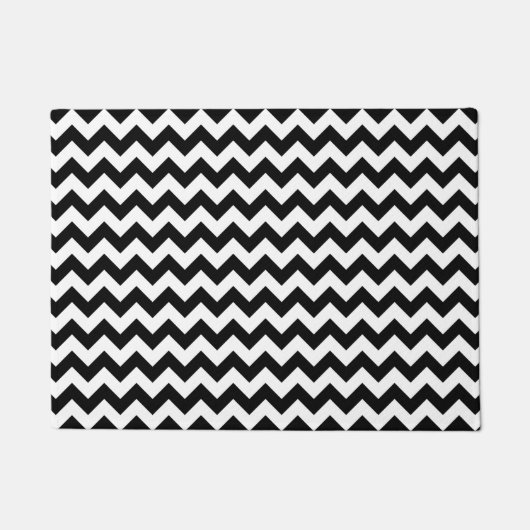 Paillasson Chevron noir et blanc classique (Devant)