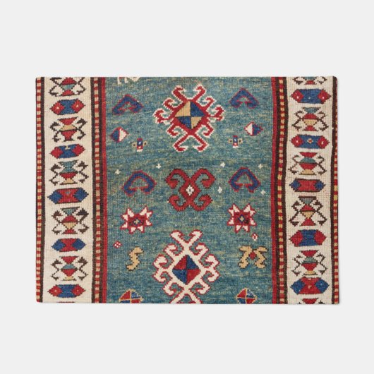 Paillasson Chevron Stars Steel Blue Light Turquoise  (Devant)