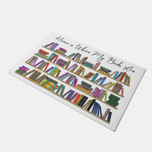 Paillasson Chez moi, où sont mes livres (Incliné)
