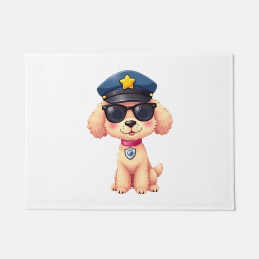Paillasson Chibi Anime Police Poodle Chien (Devant)