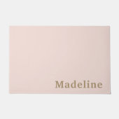Paillasson Chic Blush Rose Or Moderne Simple Monogramme Nom (Devant)