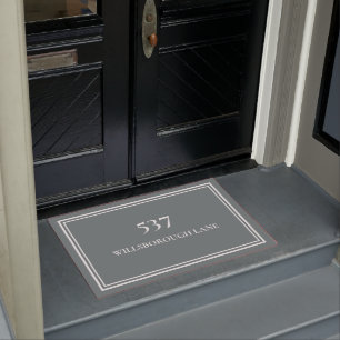 Paillasson Chic Elegant Grey House Numéro Nom de rue