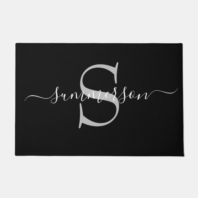 Paillasson Chic manuscrit calligraphie Monogramme Script (Devant)
