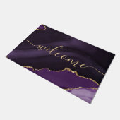 Paillasson Chic Purple Agate Gold Parties scintillant Script  (Incliné)