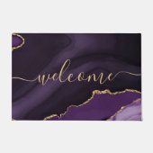 Paillasson Chic Purple Agate Gold Parties scintillant Script (Devant)