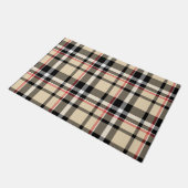 Paillasson Chic Rouge Beige Noir Blanc Plaid Stripes Motif (Incliné)