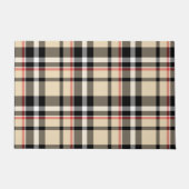 Paillasson Chic Rouge Beige Noir Blanc Plaid Stripes Motif (Devant)