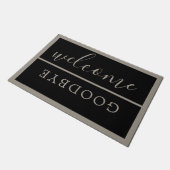Paillasson Chic Welcome Calligraphie Typographie Black Grey (Incliné)