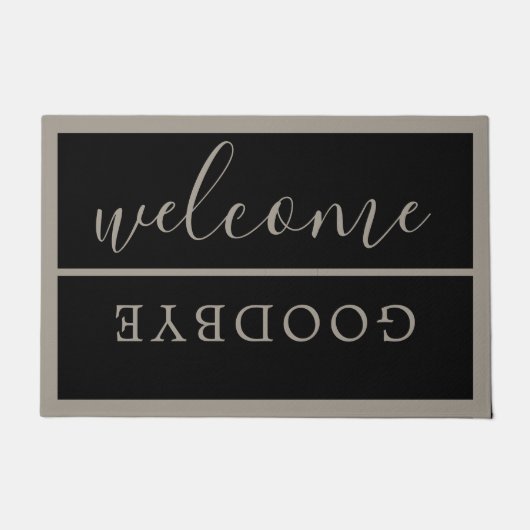 Paillasson Chic Welcome Calligraphie Typographie Black Grey (Devant)