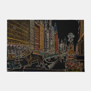 PAILLASSON CHICAGO ART INSTITUTE LIONS MICHIGAN AVE NEON 1930