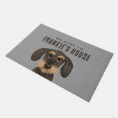 Paillasson Chien à poils durs Dachshund | Cute Teckel personn (Incliné)