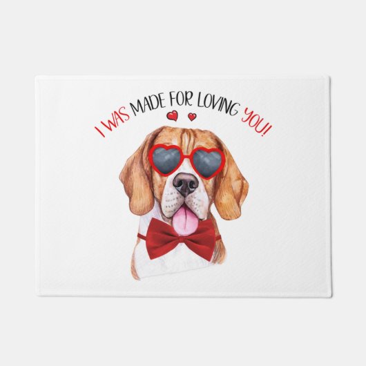 Paillasson Chien beagle fait pour vous aimer (Devant)