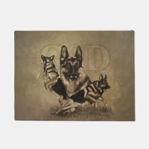 Paillasson Chien berger allemand - Collage GSD