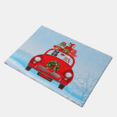 Paillasson Chien berger allemand noir en voiture avec le Père (Incliné)