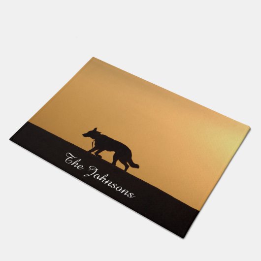 Paillasson Chien berger allemand personnalisé Silhouette couc (Incliné)