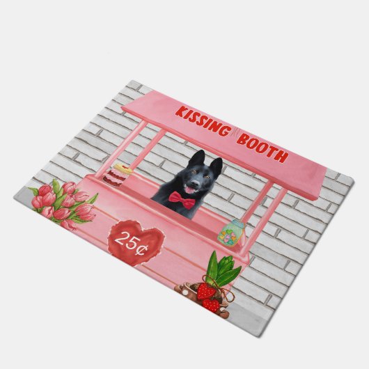 Paillasson Chien berger allemand Valentine's Day Kissing Boot (Incliné)