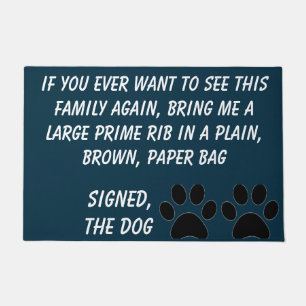 Paillasson Chien Blackmail Turquoise Porte Mat