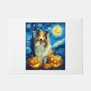 Paillasson Chien Colley Roux Mignon Halloween Jack O Lanterne