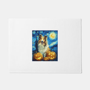 Paillasson Chien Colley Rude Mignon Halloween Jack O Lantern