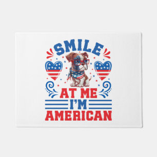 Paillasson Chien de boîte patriotique pour 4 juillet