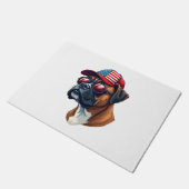 Paillasson Chien de boîte portant blanc rouge bleu (Incliné)