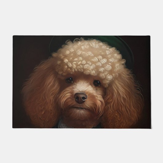 Paillasson Chien de caniche en tenue de jour St. Patrick (Devant)