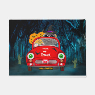 Paillasson Chien de caniche voiture effrayant Halloween