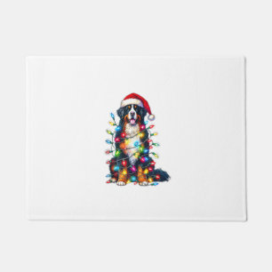 Paillasson Chien de montagne bernois x lumières de Noël