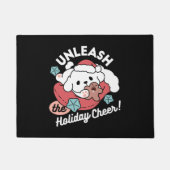 Paillasson Chien de Noël à Santa Hat - Jour de Noël pour Anim (Devant)