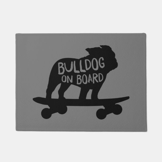 Paillasson Chien de Skateboard Silhouette | Bulldog à bord (Devant)