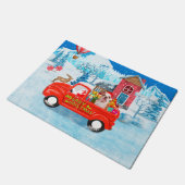 Paillasson Chien de taureau anglais dans la livraison de Noël (Incliné)