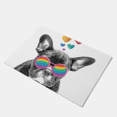 Paillasson Chien de taureau avec Coeurs Saint-Valentin (Incliné)