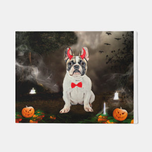Paillasson Chien de taureau français à Halloween