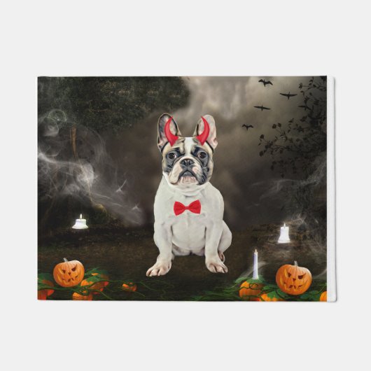 Paillasson Chien de taureau français à Halloween (Devant)