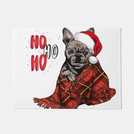 Paillasson Chien de taureau français Ho Ho Ho Doormat (Devant)