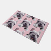 Paillasson Chien de taureaux français avec casque Illustratio (Incliné)