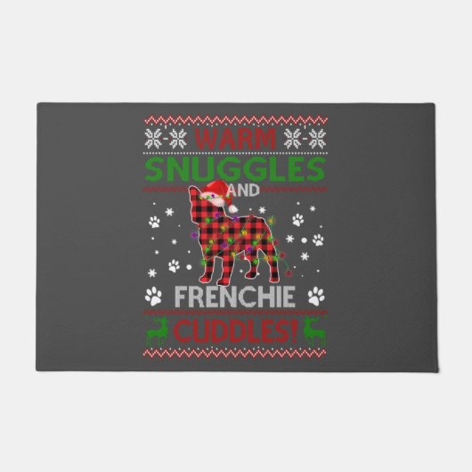 Paillasson Chien de taureaux français laide pull Noël Pajama (Devant)