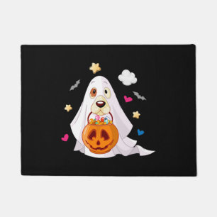 Paillasson Chien D'Halloween Ou Traitez Le Fantôme De Chien D