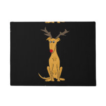 Chien drôle de lévrier de Noël comme renne
