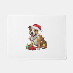Paillasson Chien du Staffordshire de Père Noël