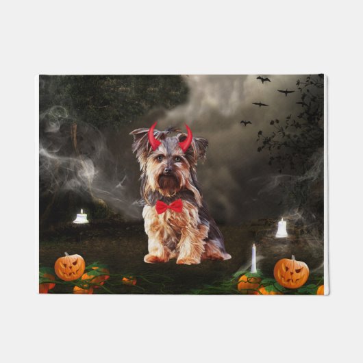 Paillasson Chien du Yorkshire Terrier à Halloween (Devant)