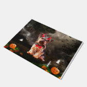 Paillasson Chien du Yorkshire Terrier à Halloween (Incliné)