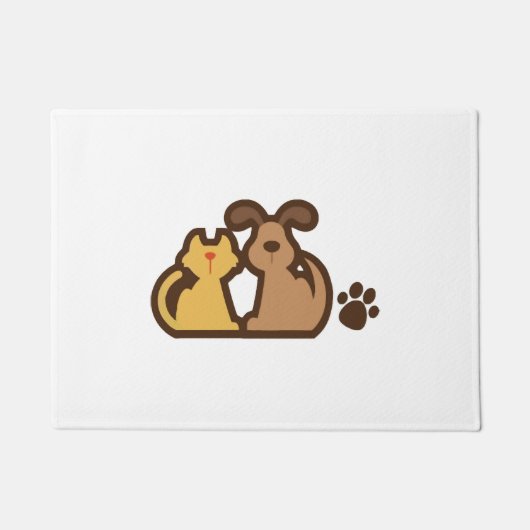 Paillasson Chien et chat heureux (Devant)