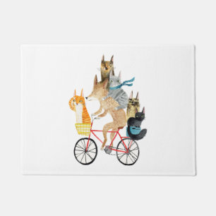 Paillasson Chien et chats à vélo