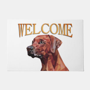 Paillasson Chien géométrique marron  